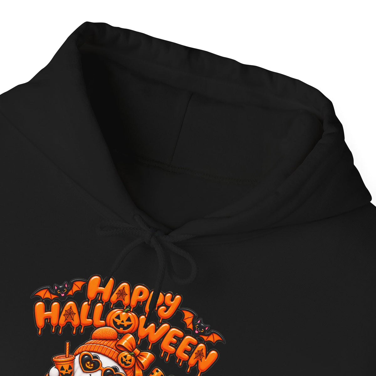 Halloween Cat Hoodie – "Happy Halloween" Pumpkin Cats Graphic