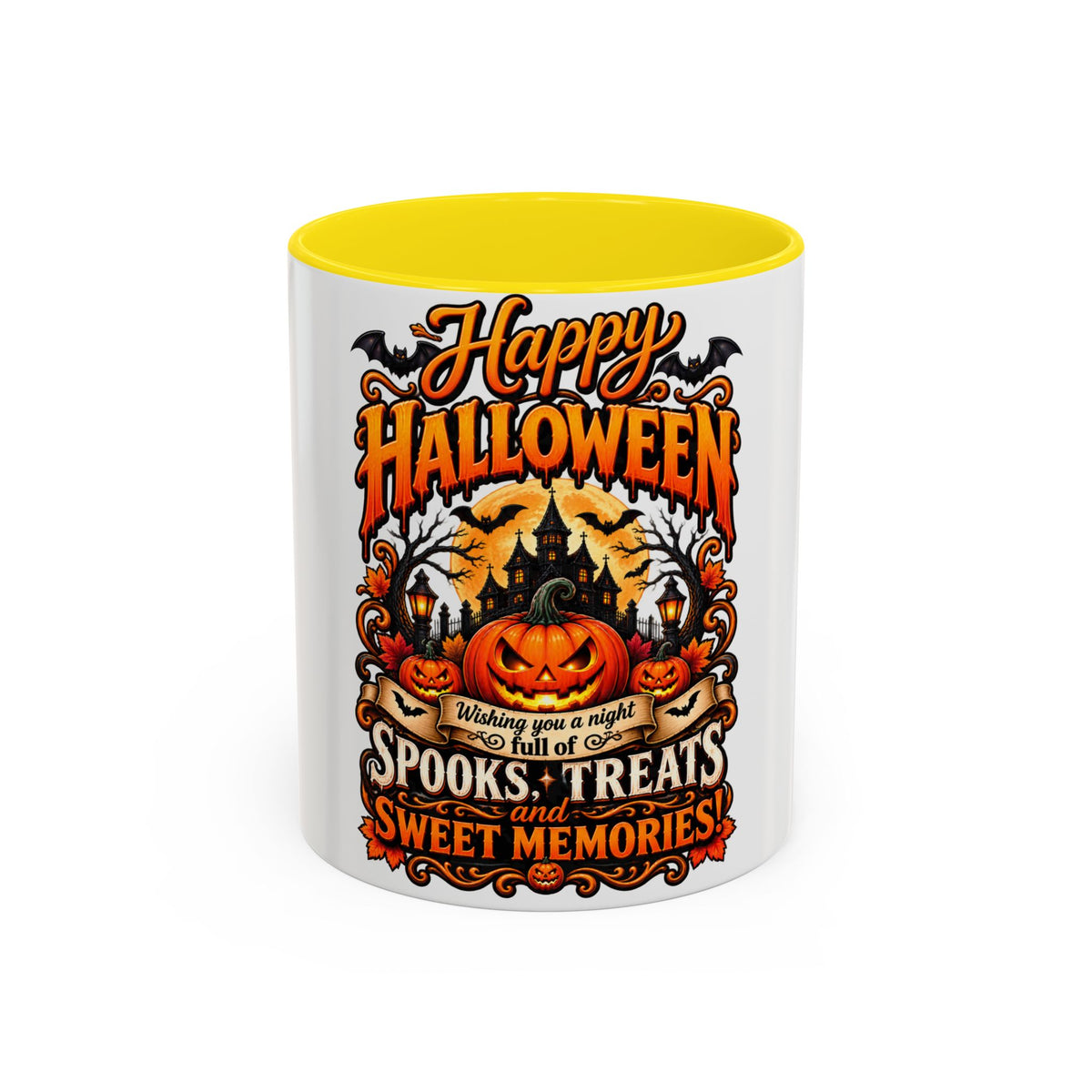 Happy Halloween Coffee Mug — 'Spooks, Treats and Sweet Memories' Accent Mug
