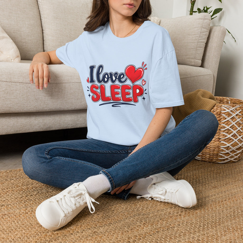 I Love Sleep T-Shirt — Cute Heart Graphic Sleep Lover Tee