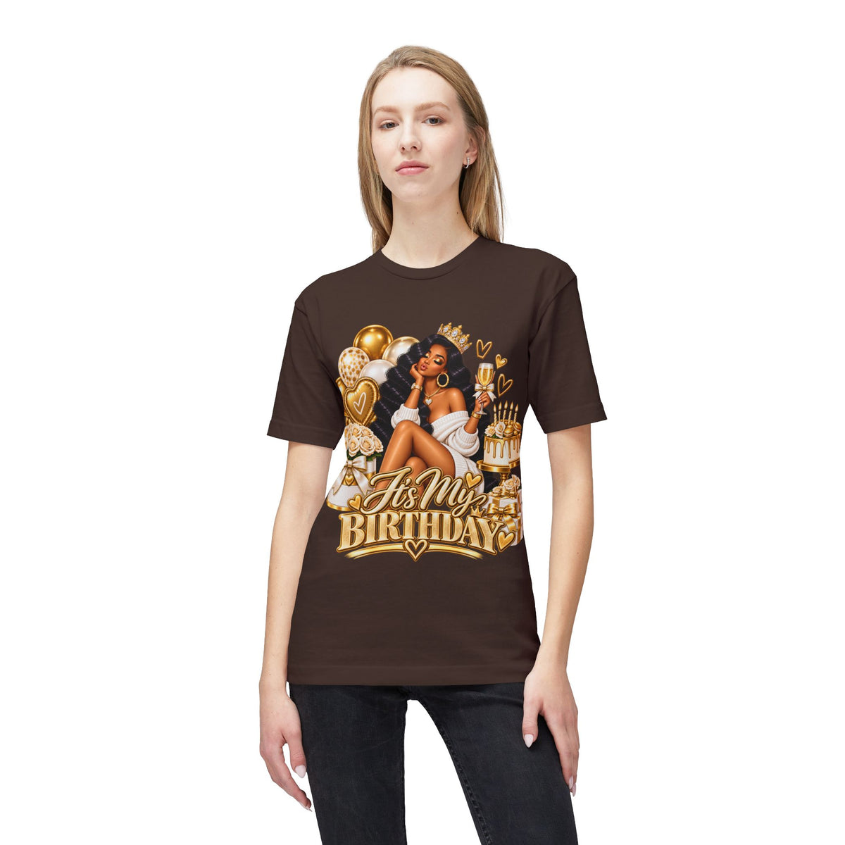 Birthday Queen T-Shirt – "It's My Birthday" Gold Party Design
