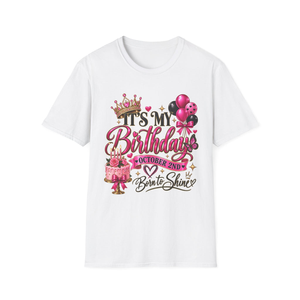 Birthday T-Shirt – “It’s My Birthday” Pink Crown & Balloons | Custom Birthday Shirt