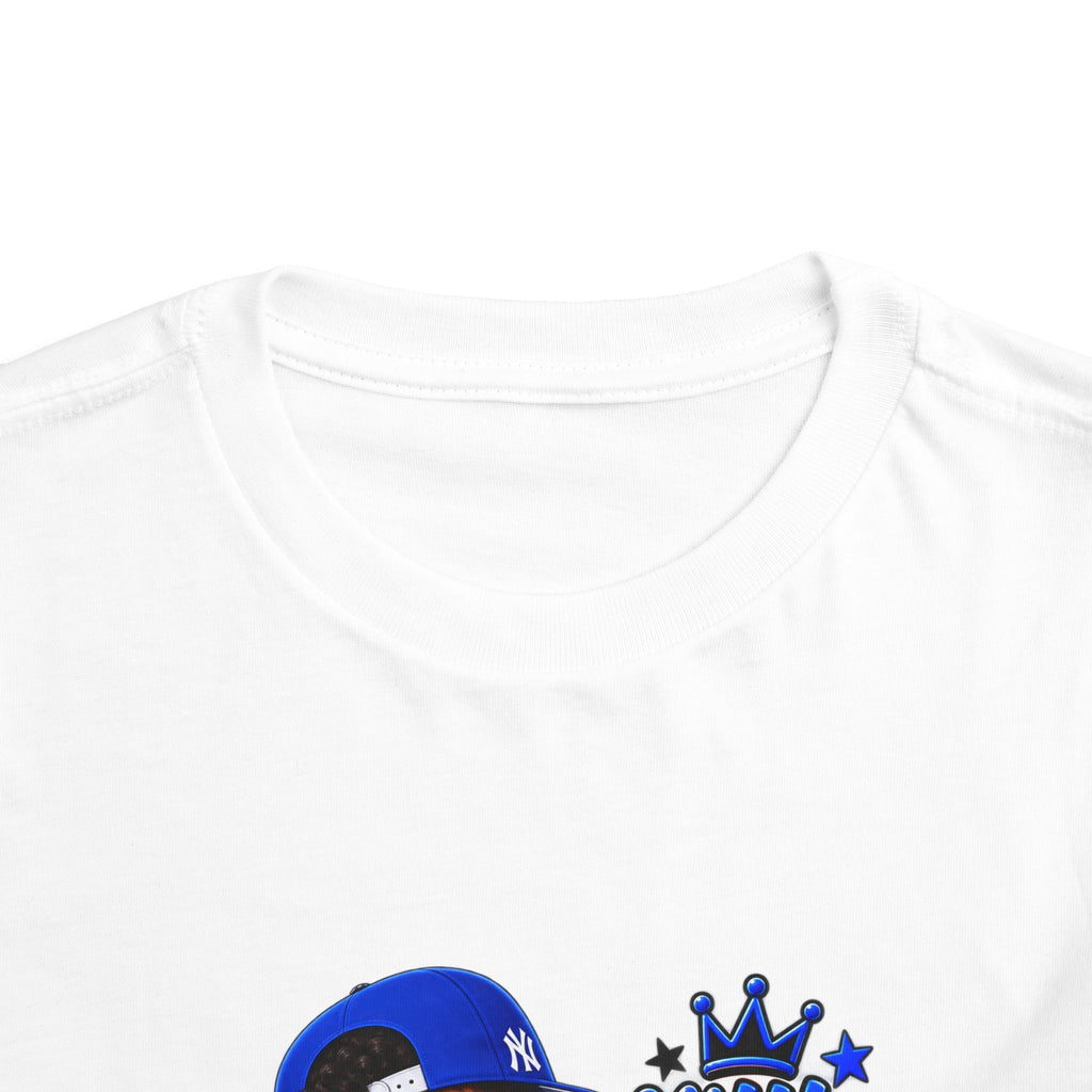 Toddler Tee — "Little Boy Big Dreams" Blue Sports Graphic