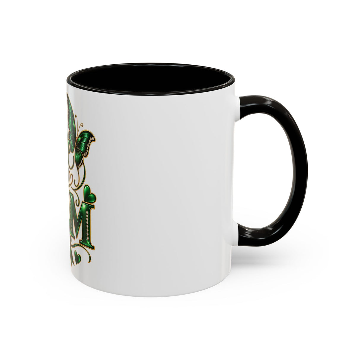 Love You Mom Green Butterfly Heart Mug (11oz & 15oz)