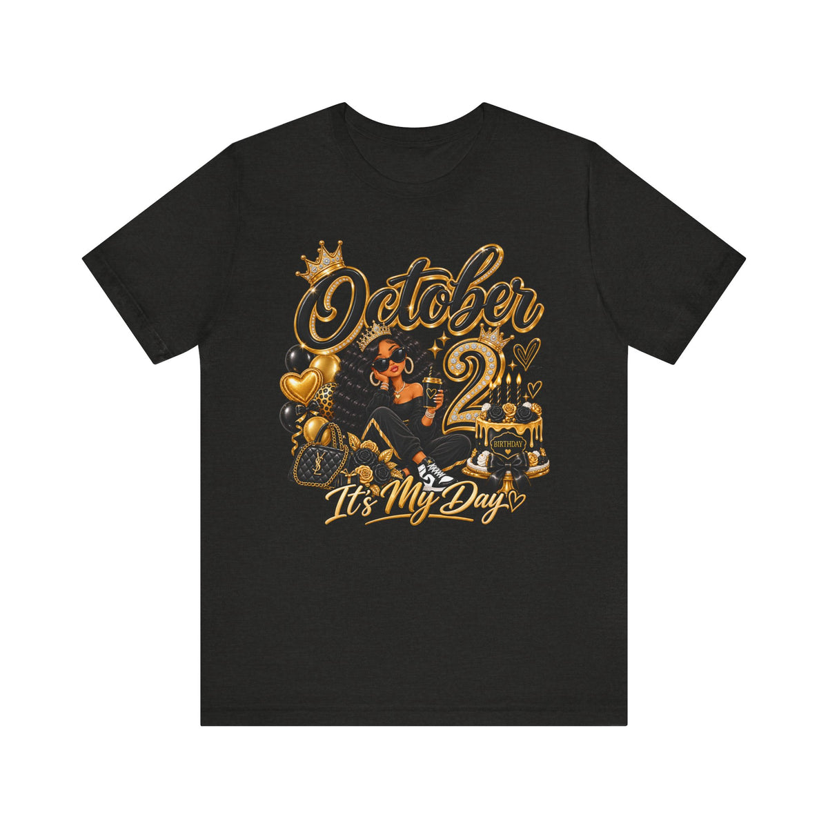 October 2 Birthday Tee — "October 2 It's My Day" Celebration Shirt