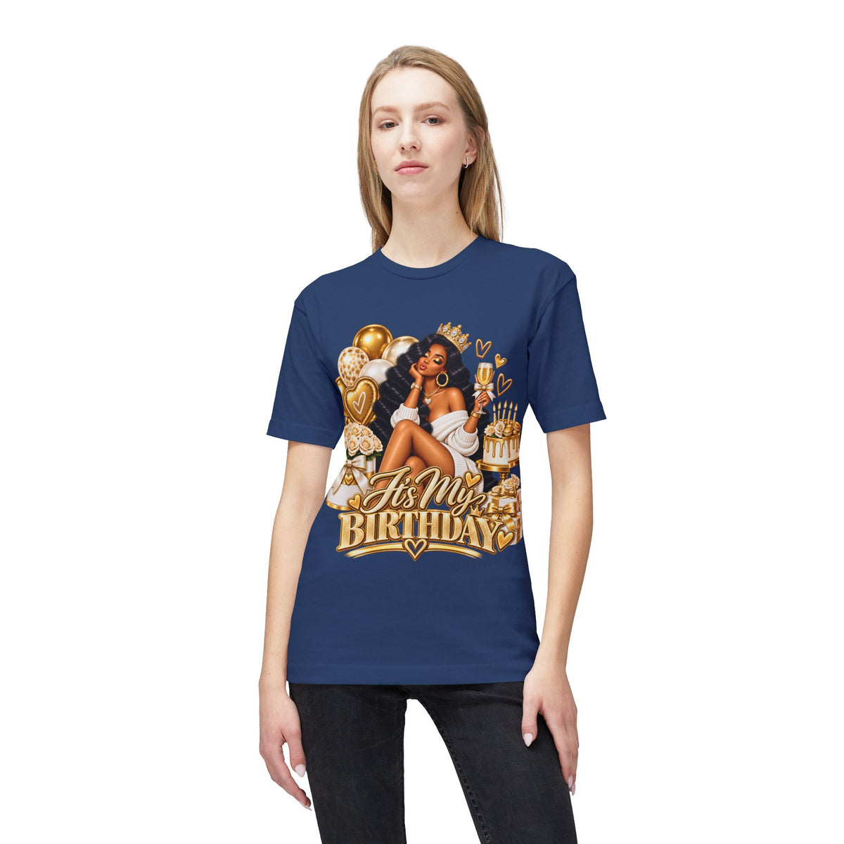 Birthday Queen T-Shirt – "It's My Birthday" Gold Party Design