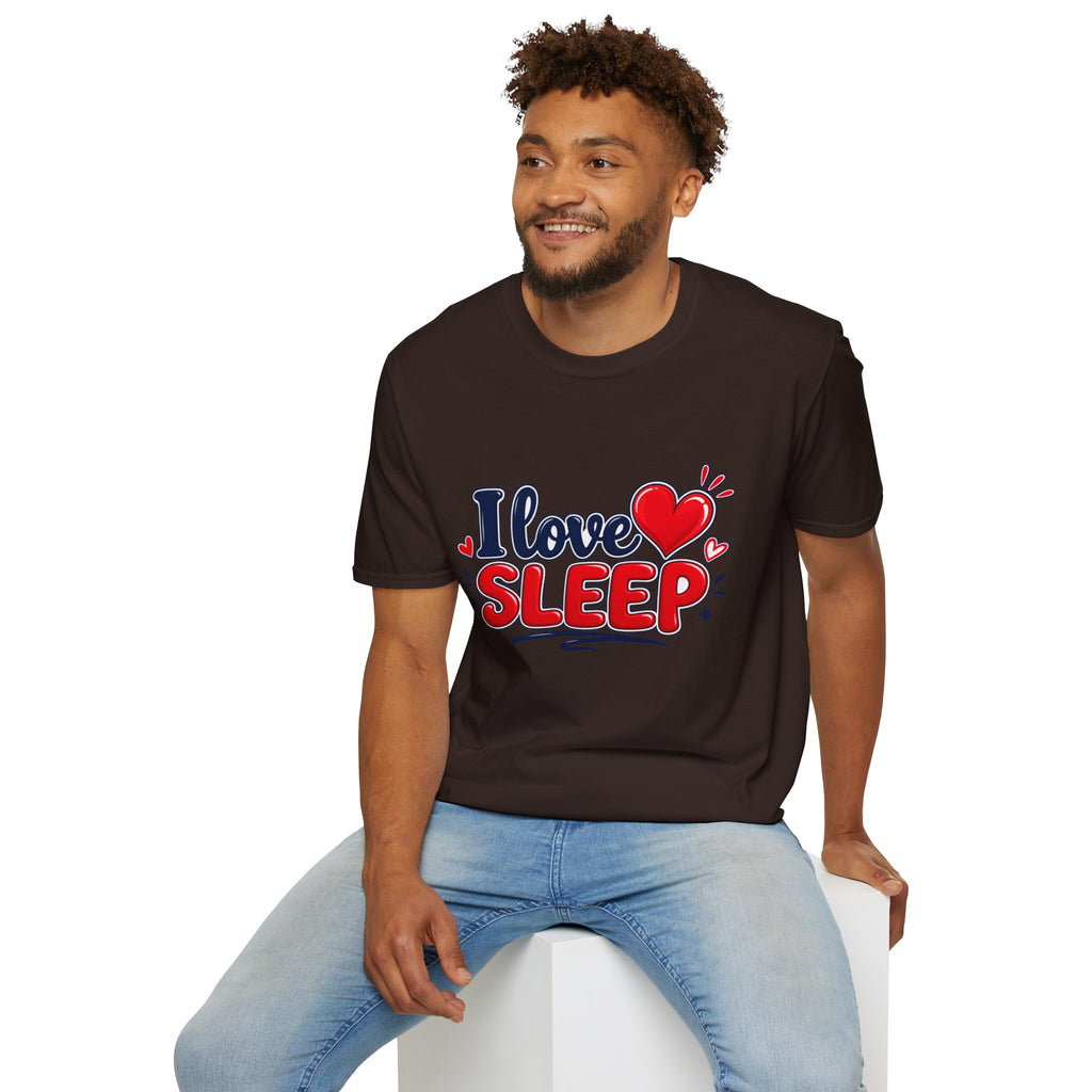 I Love Sleep T-Shirt — Cute Heart Graphic Sleep Lover Tee