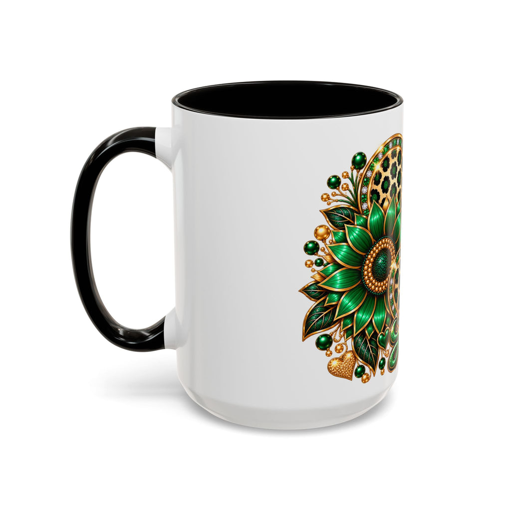 Love Green Heart Mug — Decorative 11oz/15oz Ceramic Coffee Cup