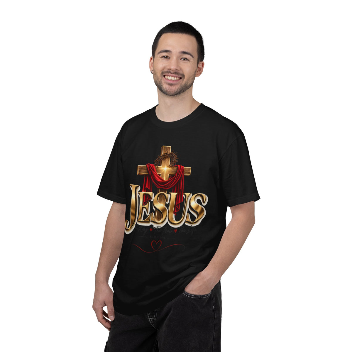 Jesus Cross T-Shirt — "The Way, the Truth, the Life" Christian Faith Tee