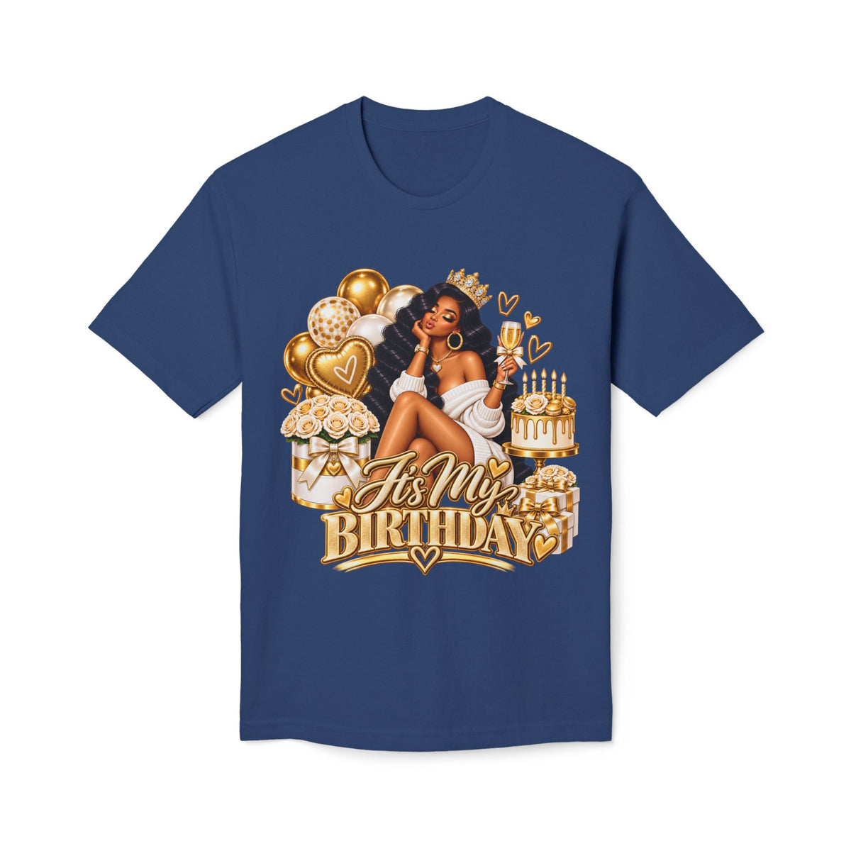 Birthday Queen T-Shirt – "It's My Birthday" Gold Party Design