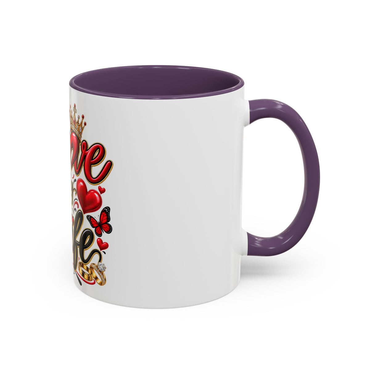 I Love My Wife Coffee Mug – Romantic Roses & Crown Accent Mug (11/15 oz)