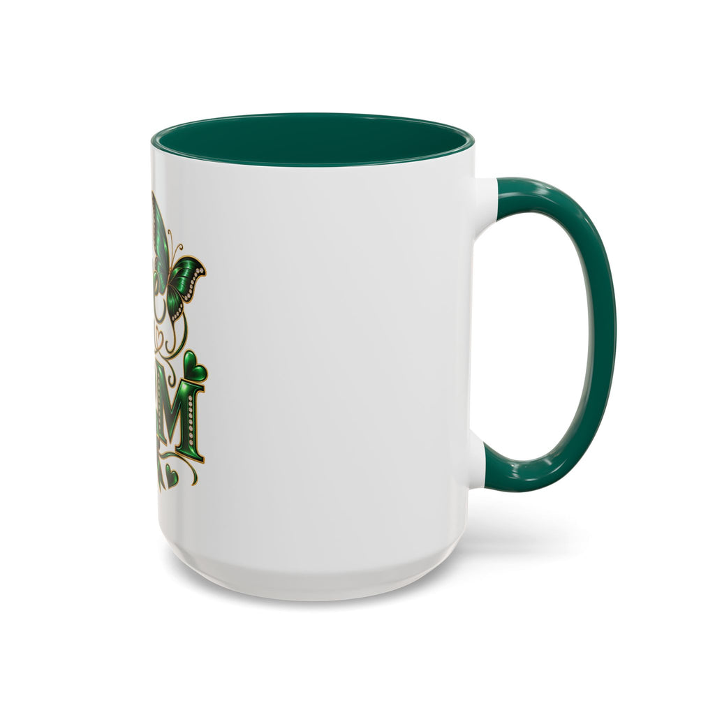 Love You Mom Green Butterfly Heart Mug (11oz & 15oz)