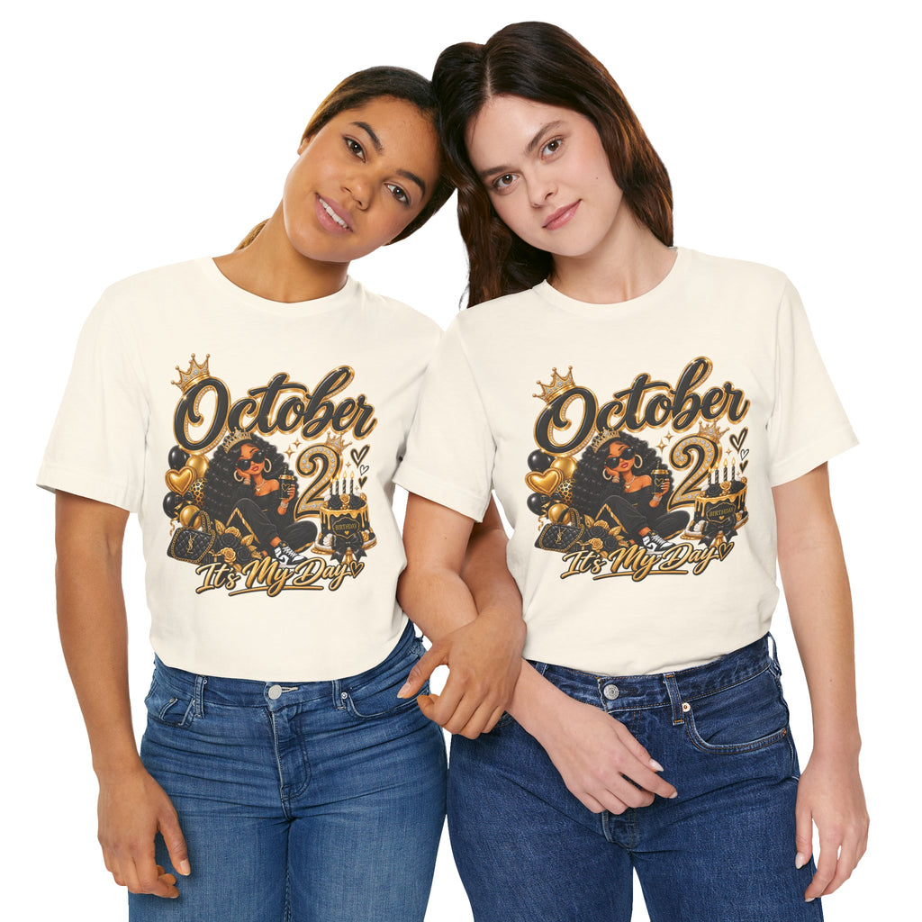 October 2 Birthday Tee — "October 2 It's My Day" Celebration Shirt