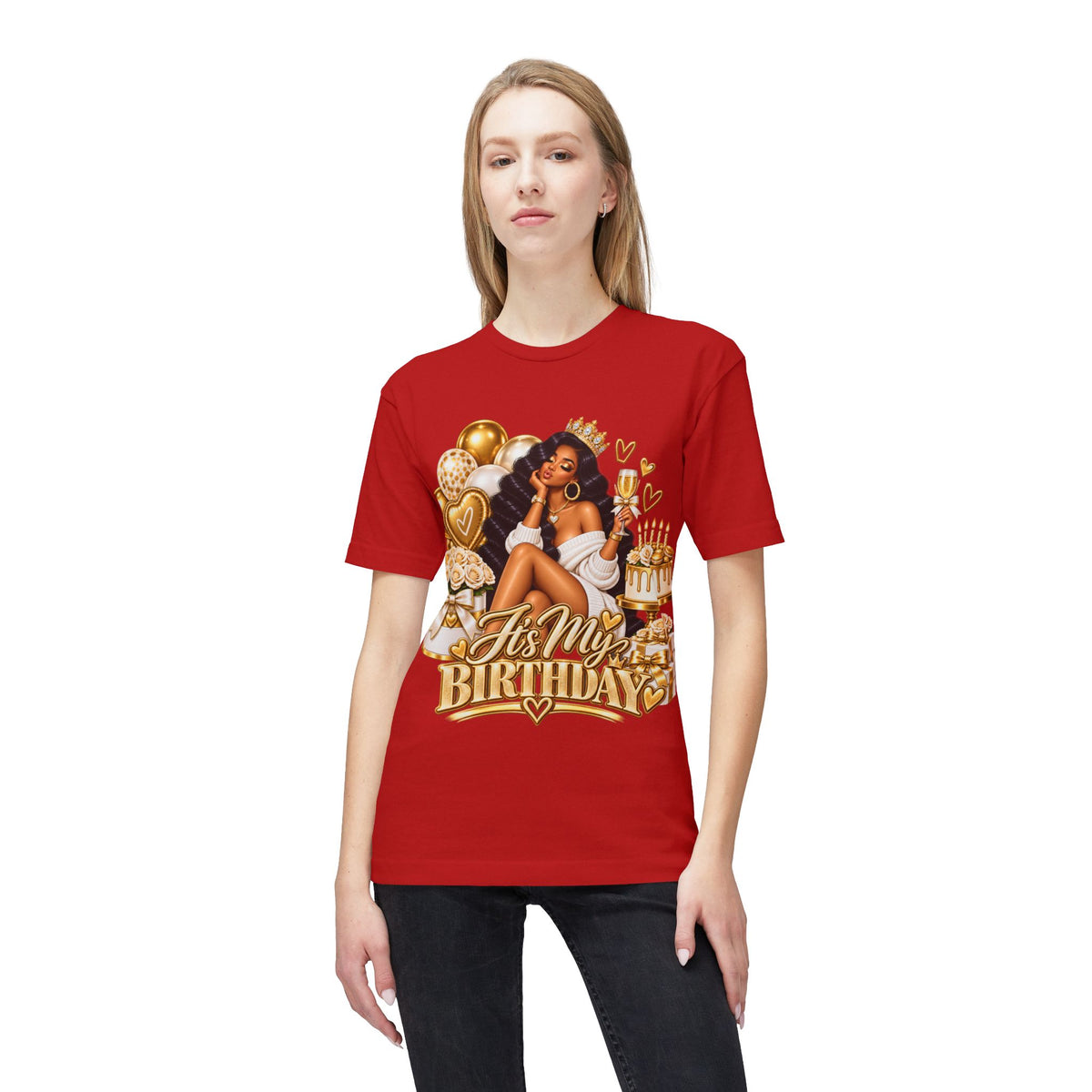 Birthday Queen T-Shirt – "It's My Birthday" Gold Party Design