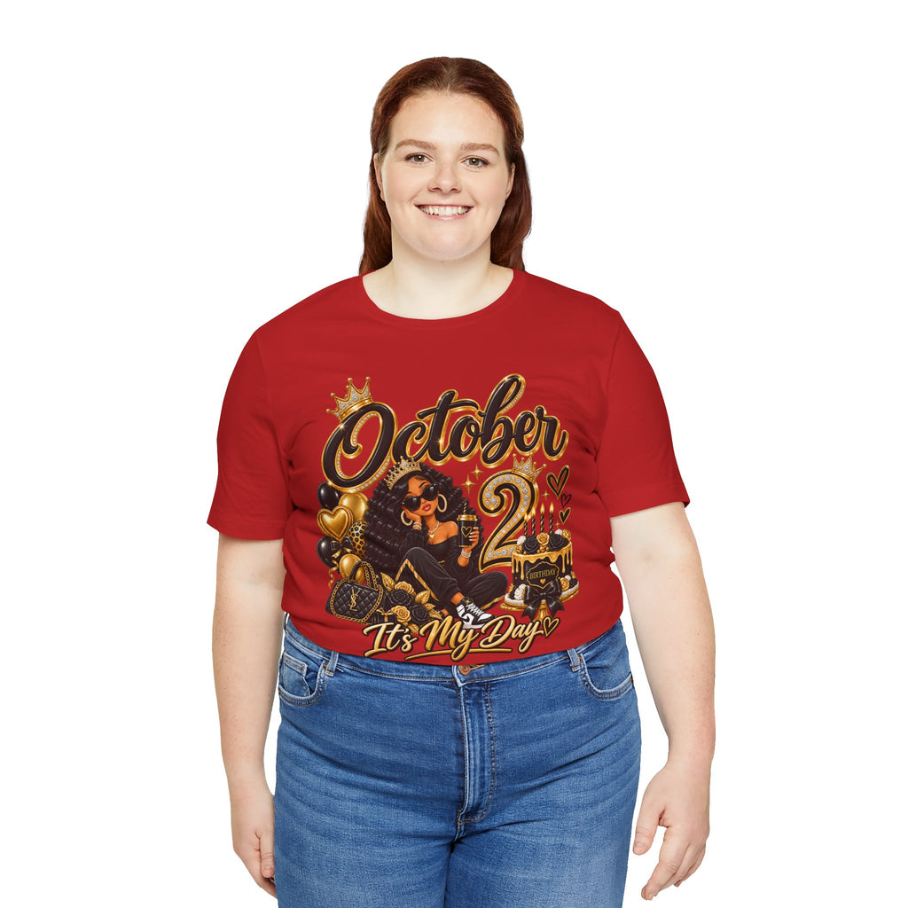 October 2 Birthday Tee — "October 2 It's My Day" Celebration Shirt
