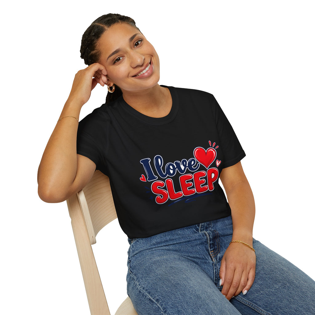 I Love Sleep T-Shirt — Cute Heart Graphic Sleep Lover Tee