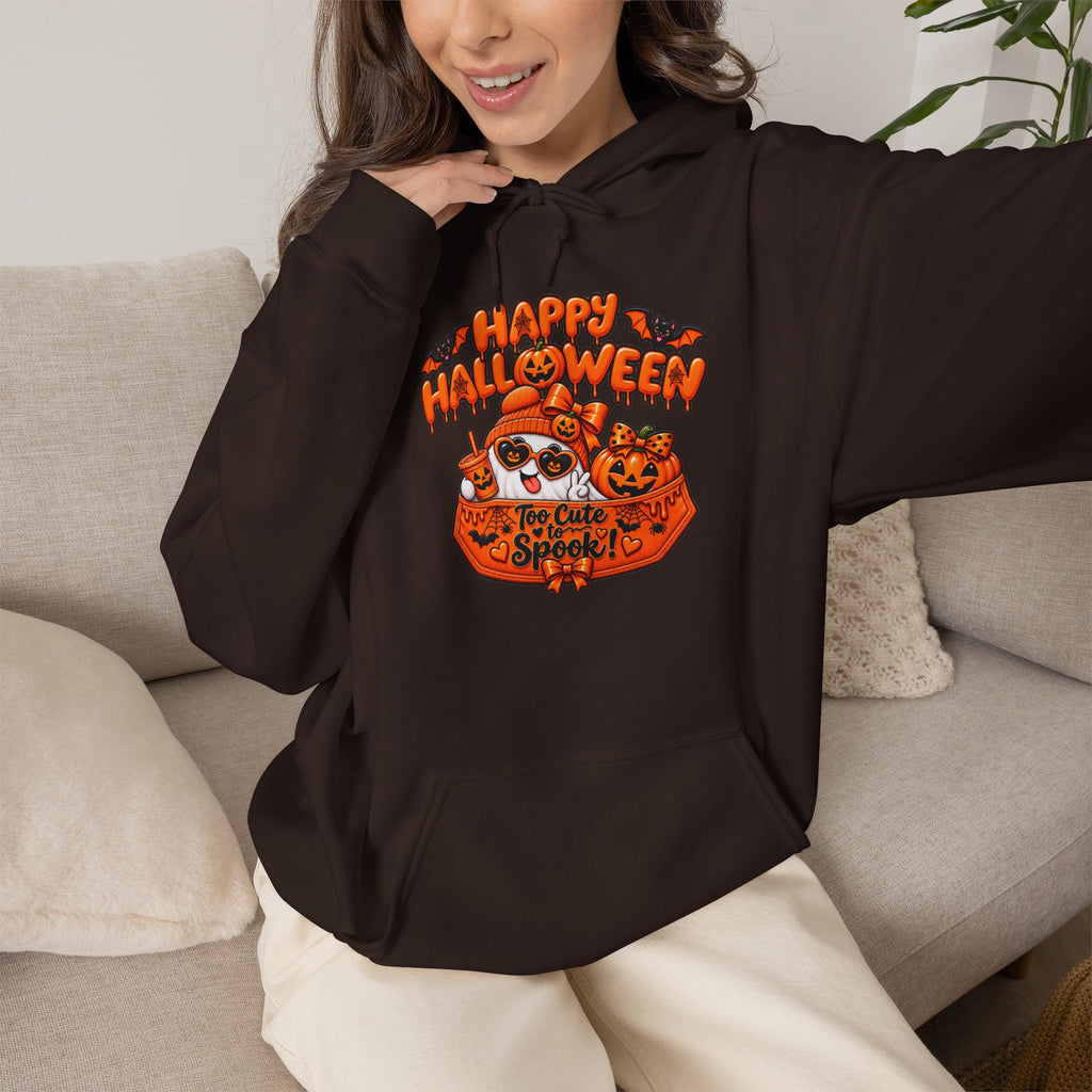 Halloween Cat Hoodie – "Happy Halloween" Pumpkin Cats Graphic