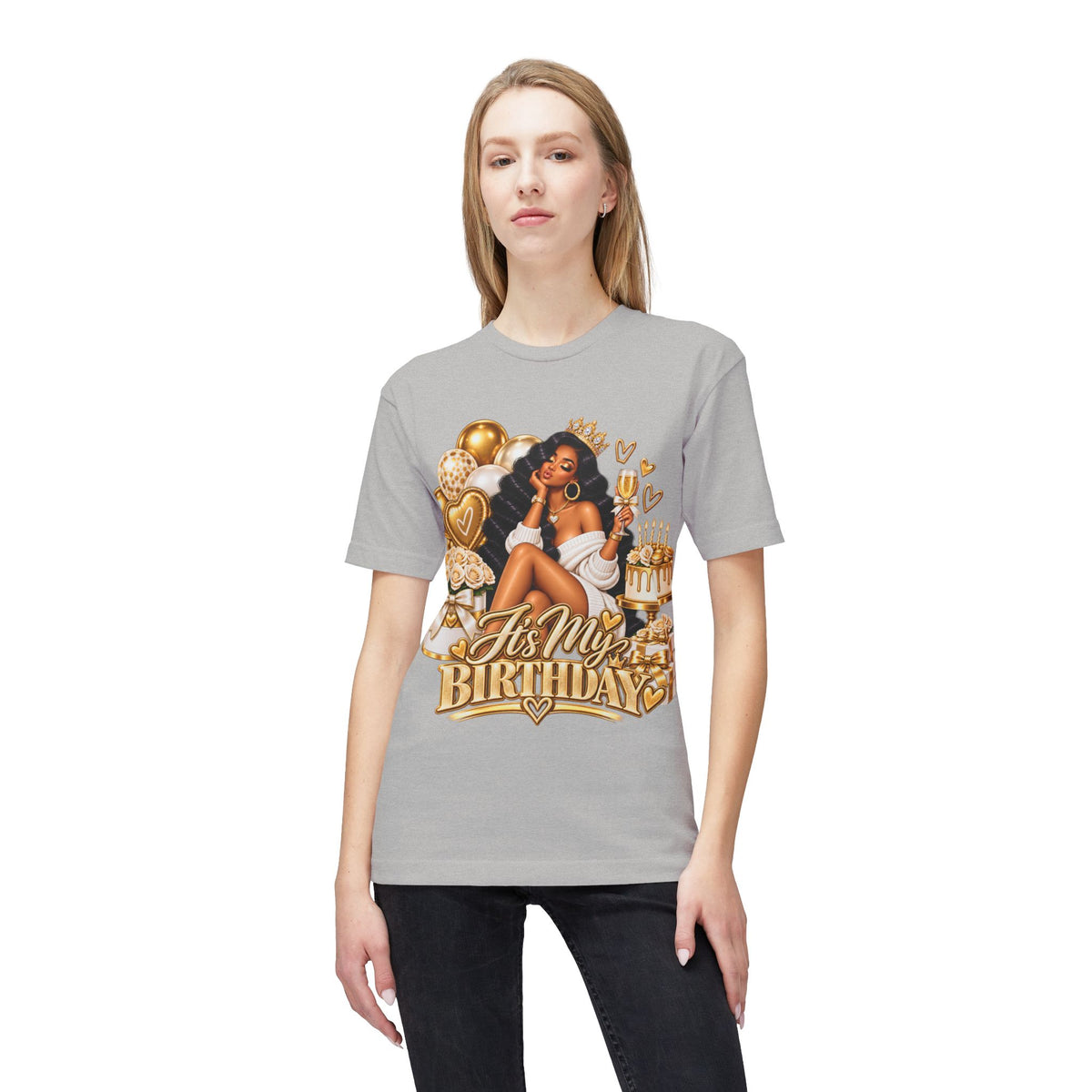 Birthday Queen T-Shirt – "It's My Birthday" Gold Party Design
