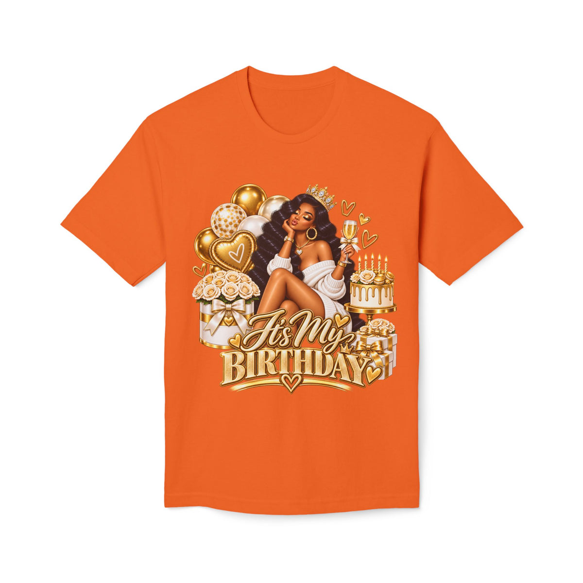 Birthday Queen T-Shirt – "It's My Birthday" Gold Party Design