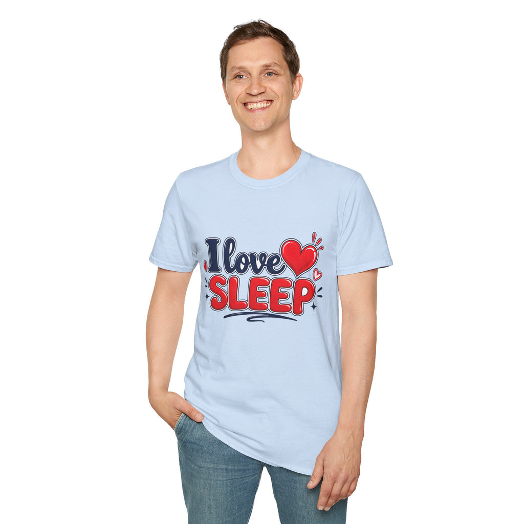 I Love Sleep T-Shirt — Cute Heart Graphic Sleep Lover Tee