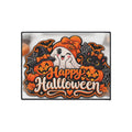 Halloween Doormat - Happy Halloween Cute Ghost & Black Cat Heavy Duty Floor Mat