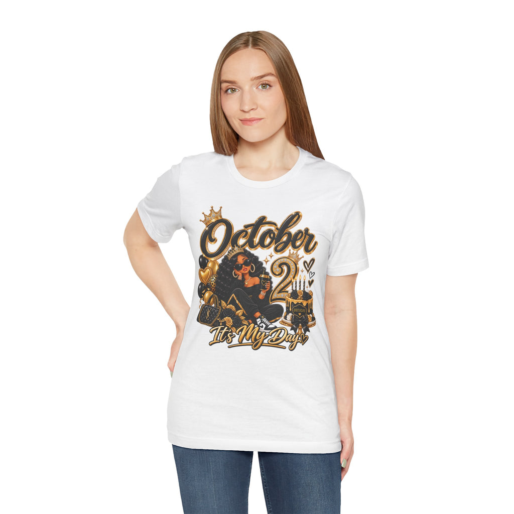 October 2 Birthday Tee — "October 2 It's My Day" Celebration Shirt