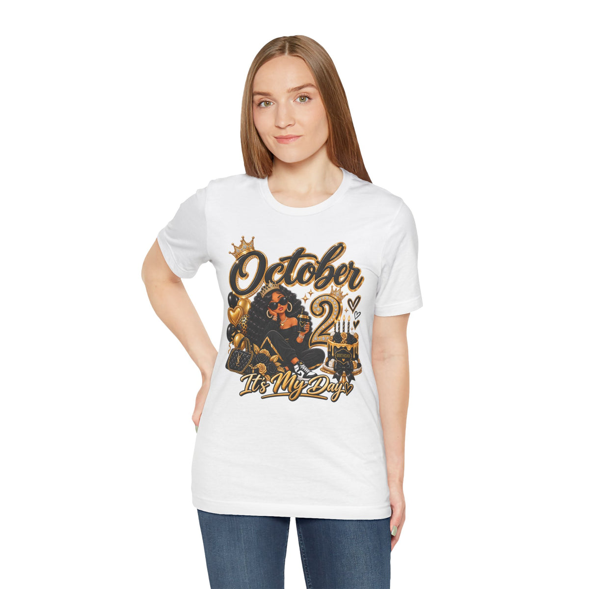 October 2 Birthday Tee — "October 2 It's My Day" Celebration Shirt