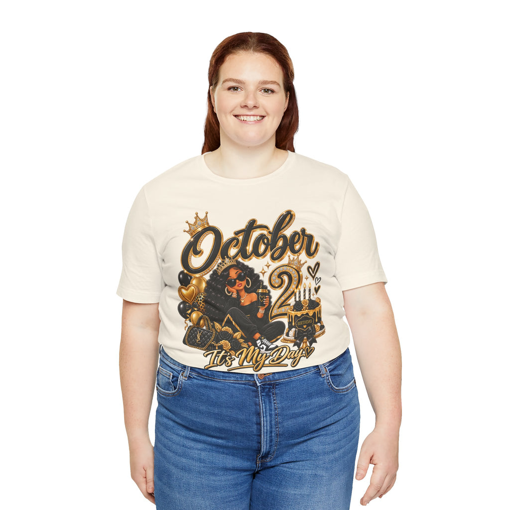 October 2 Birthday Tee — "October 2 It's My Day" Celebration Shirt