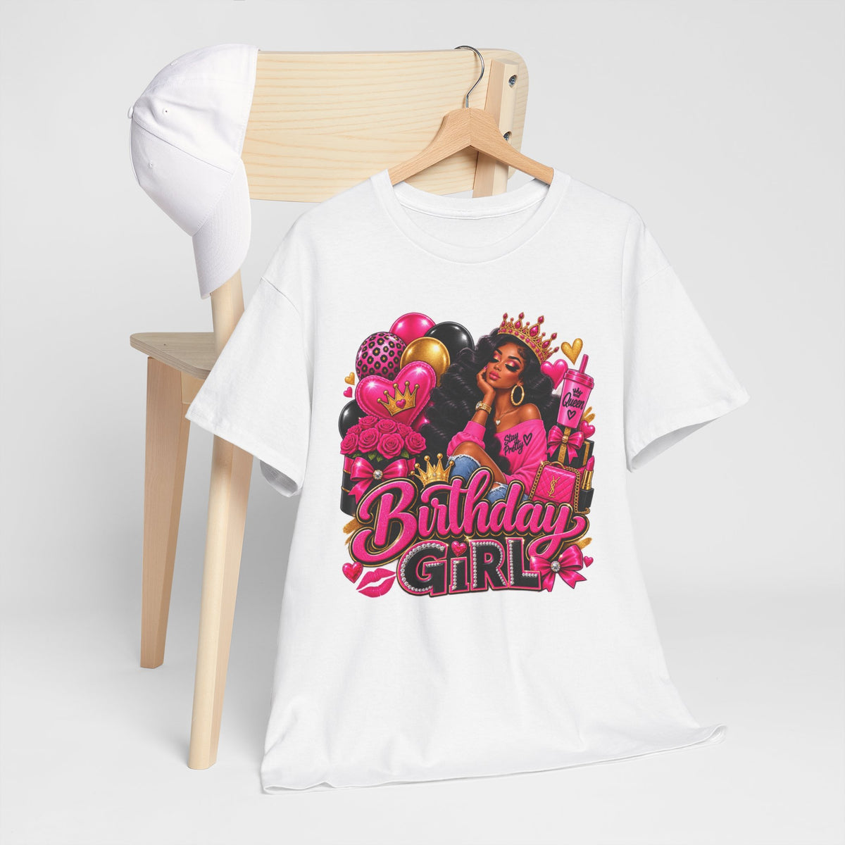 Birthday Girl T‑Shirt — Pink Crowned Diva Birthday Tee