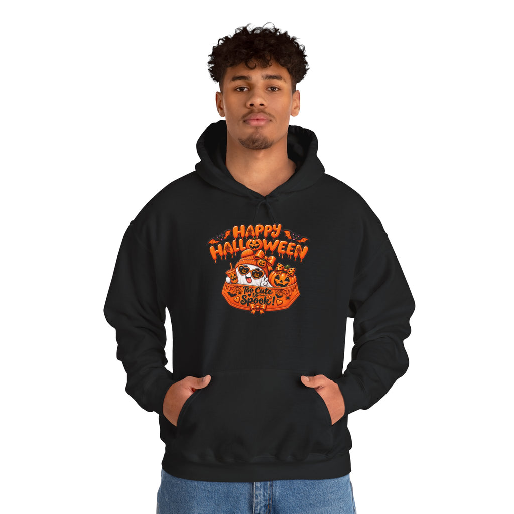 Halloween Cat Hoodie – "Happy Halloween" Pumpkin Cats Graphic
