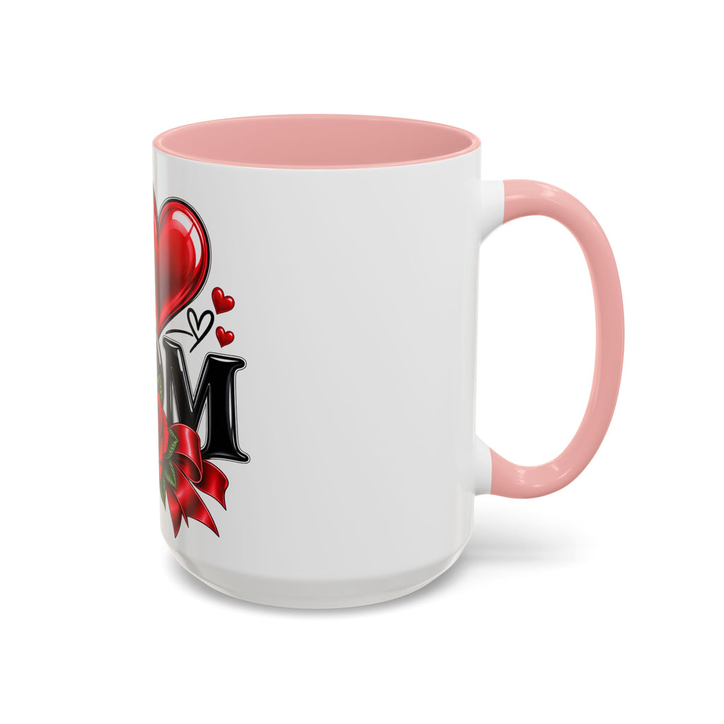 I  Mom Coffee Mug – Red Rose Mother’s Day Accent Mug (11/15oz)