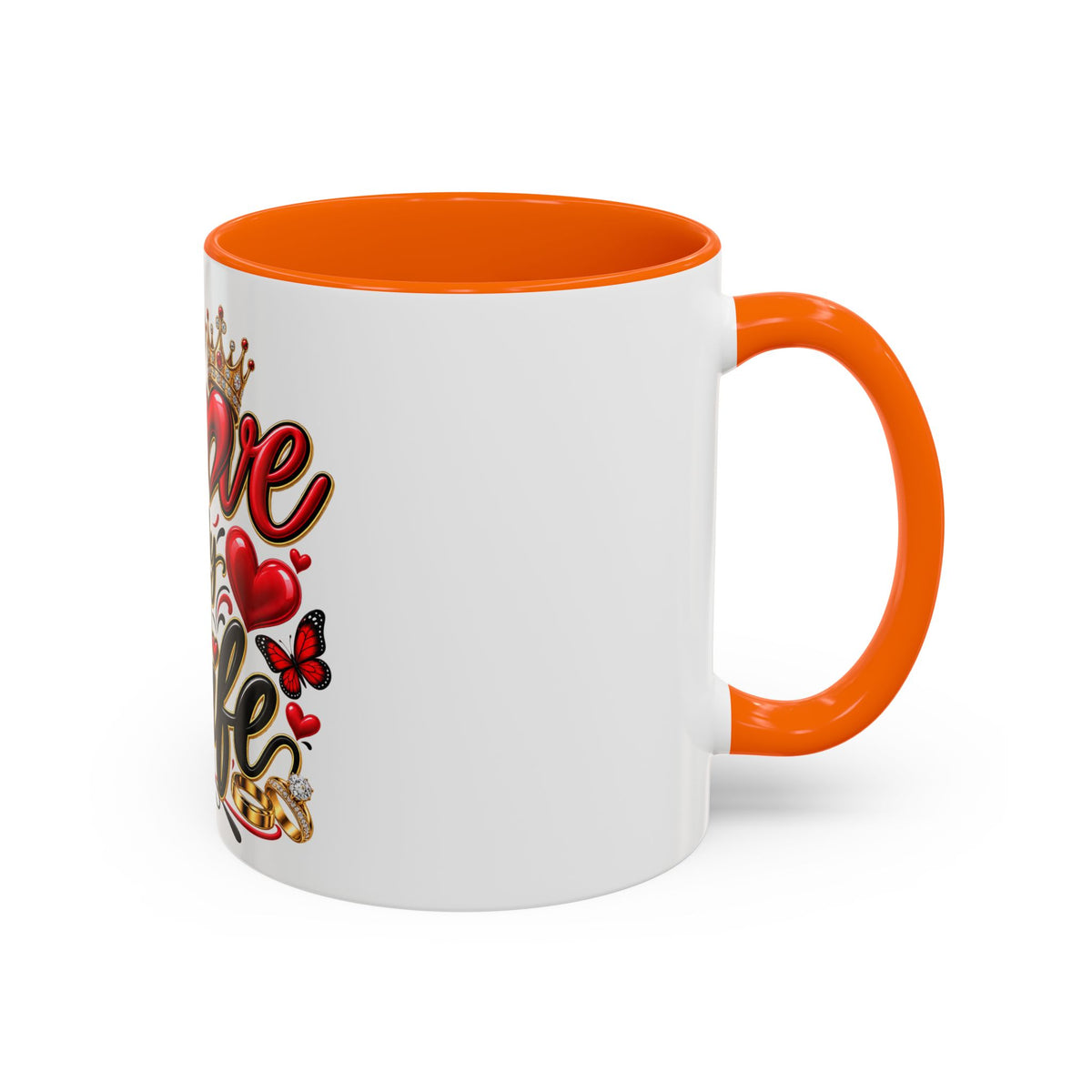 I Love My Wife Coffee Mug – Romantic Roses & Crown Accent Mug (11/15 oz)